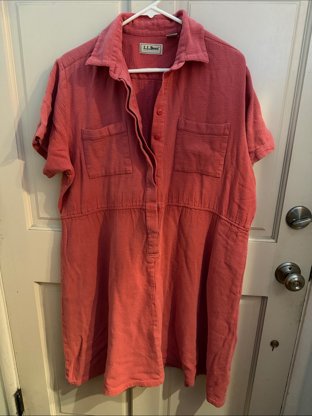 Vintage L.L. Bean Coral Short-Sleeve Shirt dress